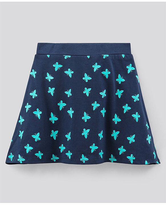 Pine Kids Biowashed Skirt Butterfly Print - Blue