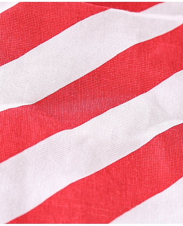 Pine Kids Above Knee Length Biowashed Skirt Stripes Print- Red