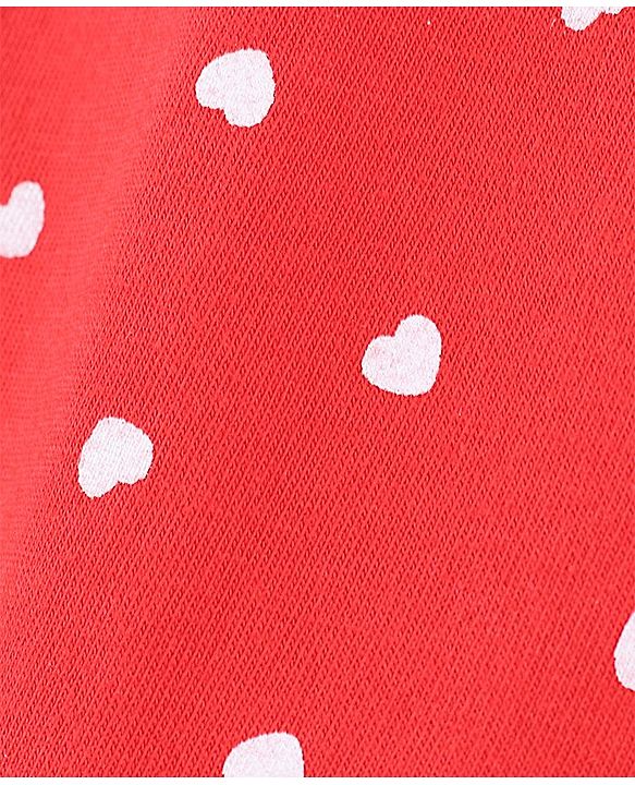 Pine Kids Biowashed Skirt Heart Print - Red