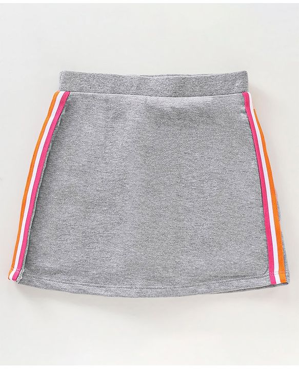 Pine Kids Above Knee Length Skirt with Biowash - Grey