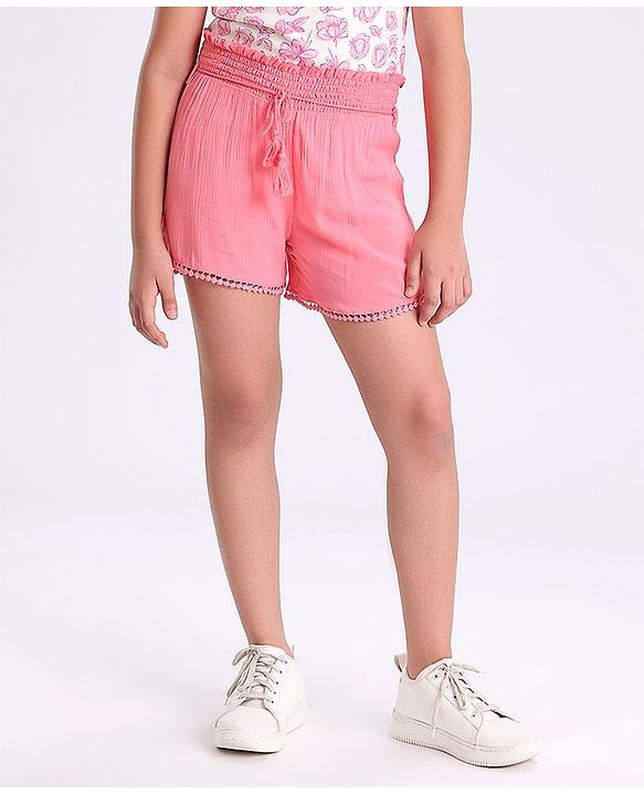 Pine Kids Mid Thigh Softener Wash Shorts - Pink
