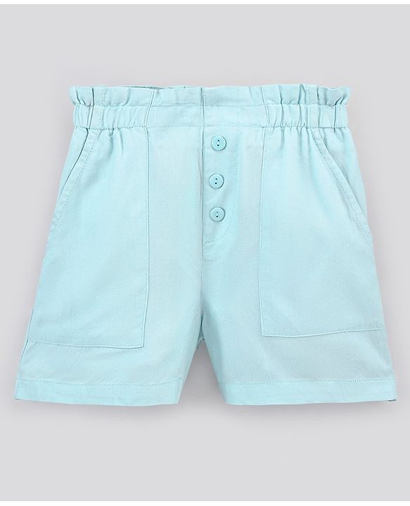 Pine Kids Mid Thigh Softener Wash Shorts - Light Blue