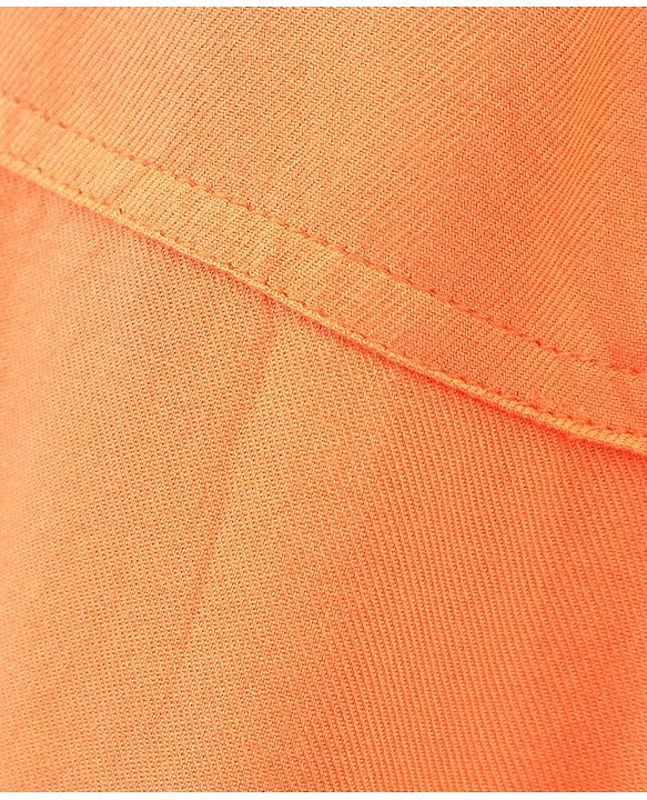 Pine Kids Woven Elasticated Waistband With A Drawcord & Softener Wash Solid Trousers - Orange