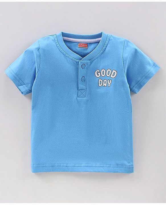 Babyhug Half Sleeves Cotton T-shirts Printed Pack of 2 - Blue Red