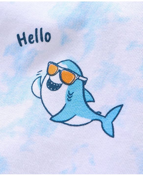 Babyhug Half Sleeves Striped T-Shirts Shark Print Pack of 3 - Multicolor