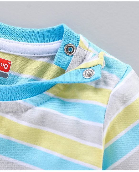 Babyhug Half Sleeves Striped T-Shirts Shark Print Pack of 3 - Multicolor