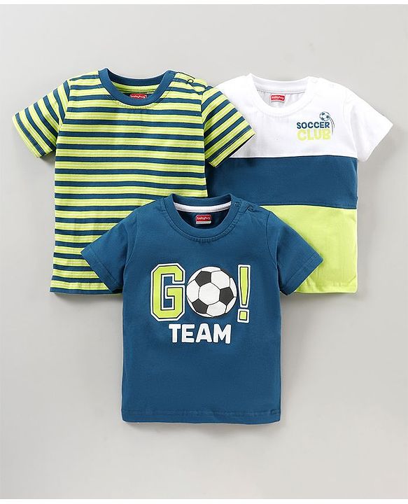 Babyhug Half Sleeves T-Shirts Multi Print Pack of 3 - Multicolour