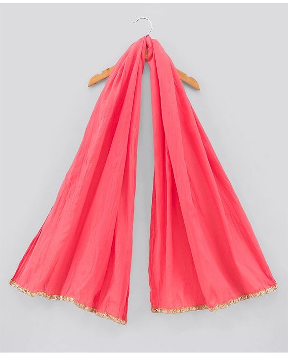 Pine Kids Sleeveless Printed Kurti Churidar Set With Dupatta- Pink