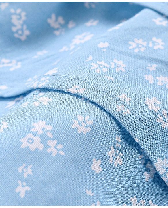 Babyhug 100% Rayon Sleeveless Top Floral Printed - Blue