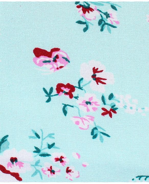 Babyhug Rayon Woven Sleeveless Top with Frill Detailing Floral Print - Green