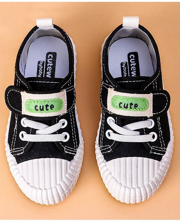 Cute Walk by Babyhug Casual Shoes with Patch - Black