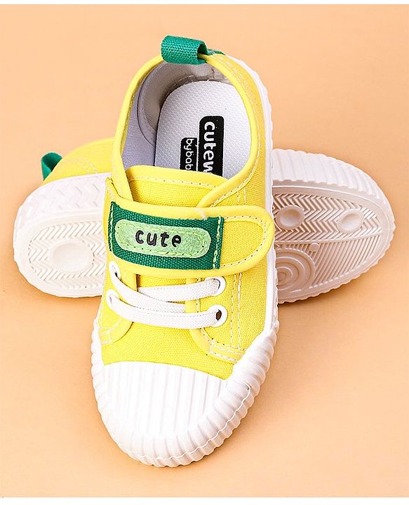 Cute Walk by Babyhug Casual Shoes with Patch - Yellow