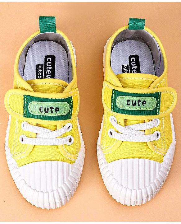 Cute Walk by Babyhug Casual Shoes with Patch - Yellow