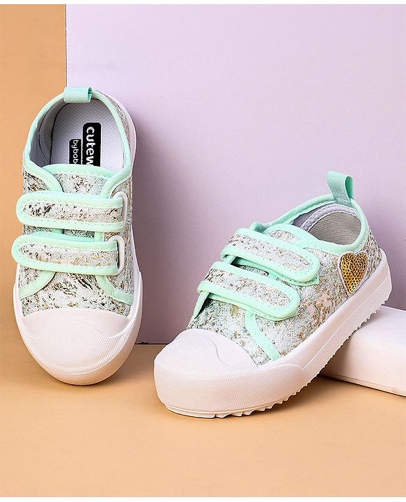 Cute Walk by Babyhug Casual Shoes with Sequins - Green
