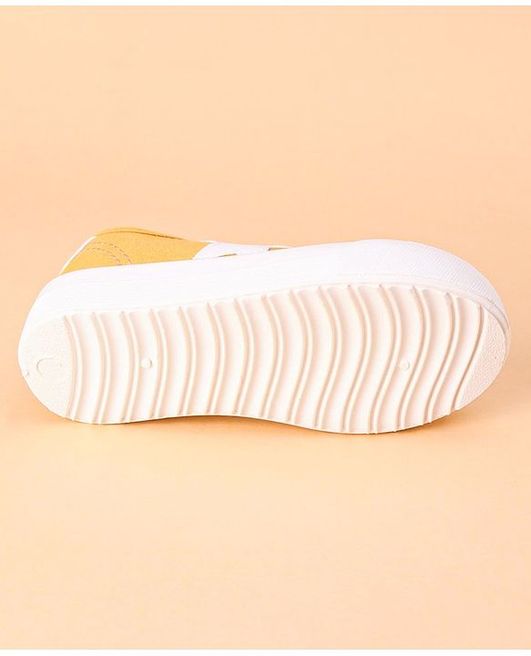 Cute Walk by Babyhug Lace Up Casual Shoes Star Patch - Yellow