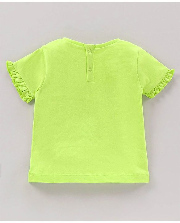Babyhug Half Sleeves Top and Knee Length Shorts Mickey Mouse & Friends Print - Sunny Lime Pink