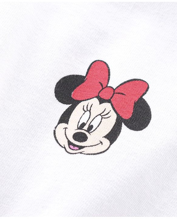 Babyhug Short Sleeves Top & Skirt Minnie Mouse Print - White Red