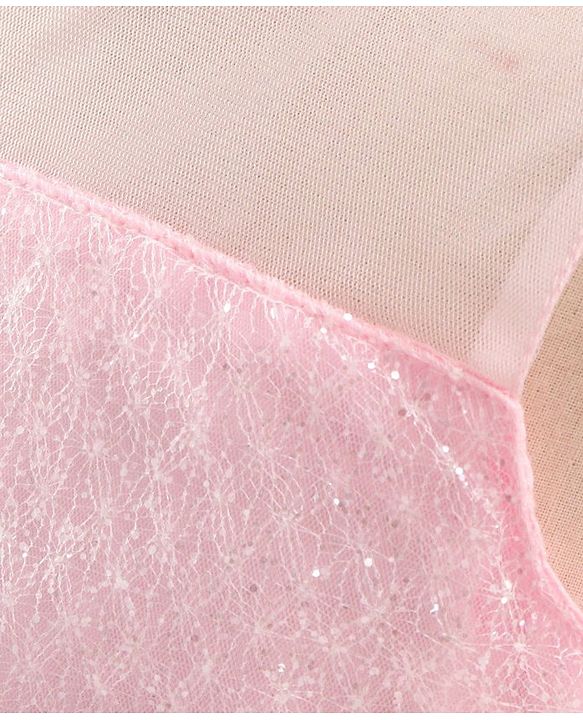 Babyhug Sleeveless Fit and Flare Embellished Party Frock with Corsage - Pink