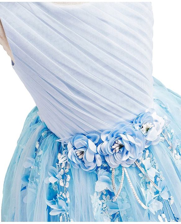 Babyhug Sleeveless Party Wear Gown - Frozen Blue