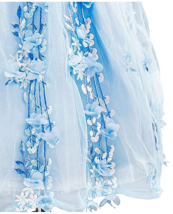 Babyhug Sleeveless Party Wear Gown - Frozen Blue