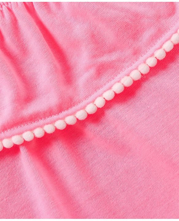 Babyhug Sleeveless Top & Striped Skirt - Pink