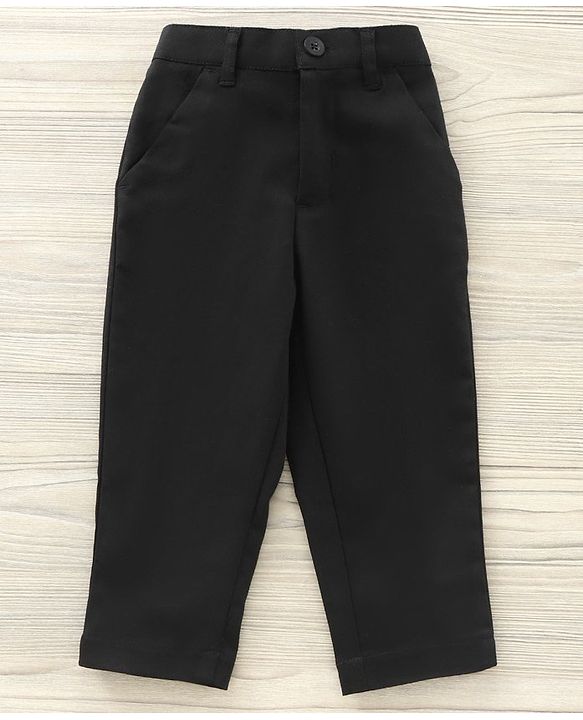 Babyhug Party Wear Full Sleeves Stripe Shirt & Trouser With Bow - Black Purple