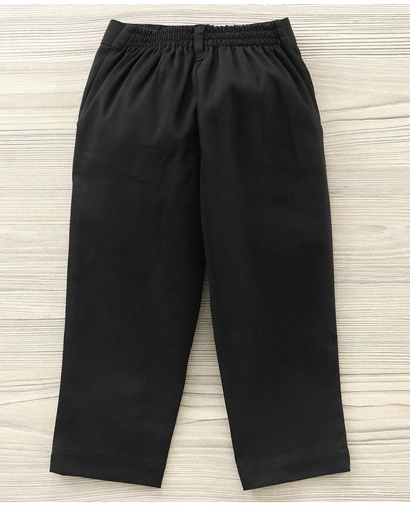 Babyhug Party Wear Full Sleeves Stripe Shirt & Trouser With Bow - Black Purple