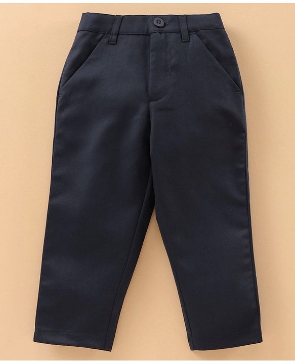 Babyhug Full Sleeves Shirt with Bow and Trouser with Suspenders Set - Blue