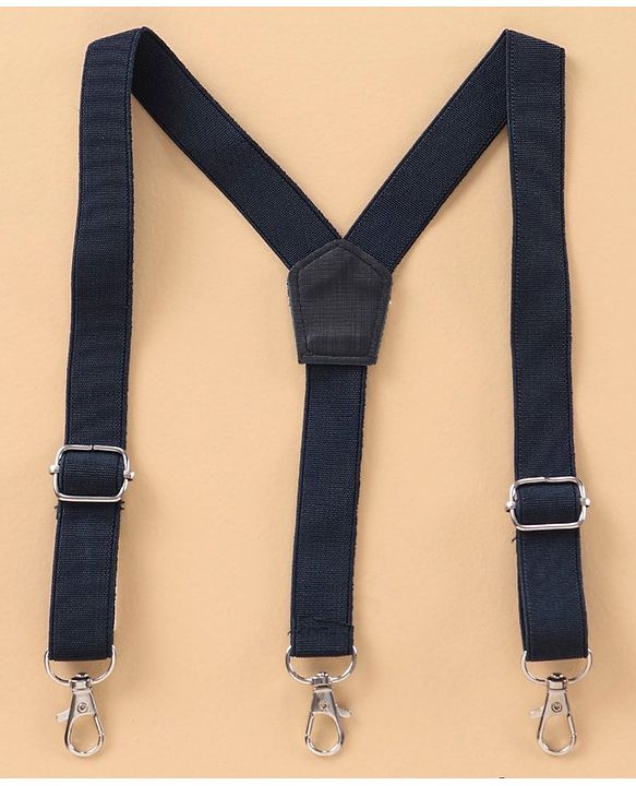 Babyhug Full Sleeves Shirt with Bow and Trouser with Suspenders Set - Blue