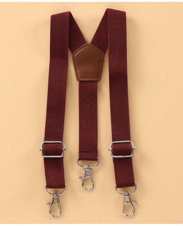 Babyhug Full Sleeves Shirt & Trouser with Suspenders Set - Brown
