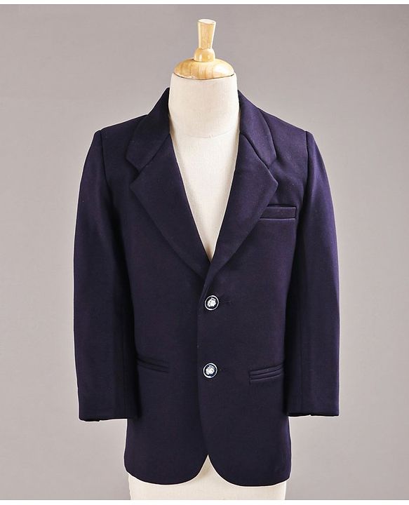 Babyhug Full Sleeves 3 Piece Party Suit With Bow Tie - Navy