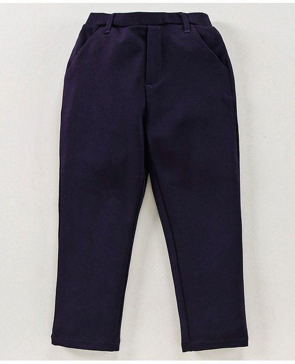Babyhug Full Sleeves 3 Piece Party Suit With Bow Tie - Navy