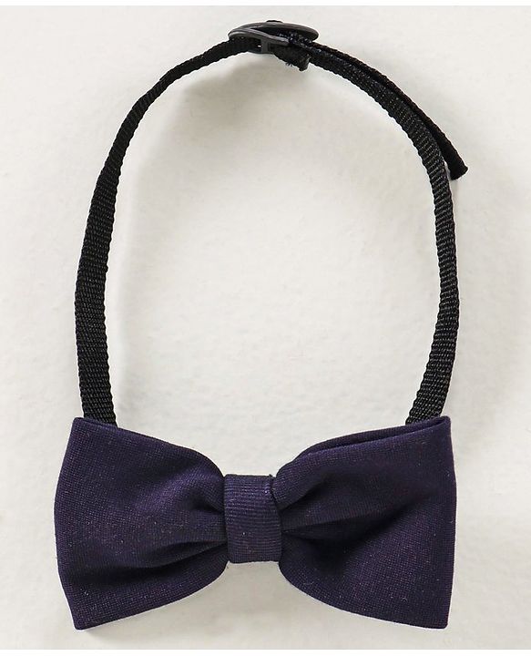 Babyhug Full Sleeves 3 Piece Party Suit With Bow Tie - Navy