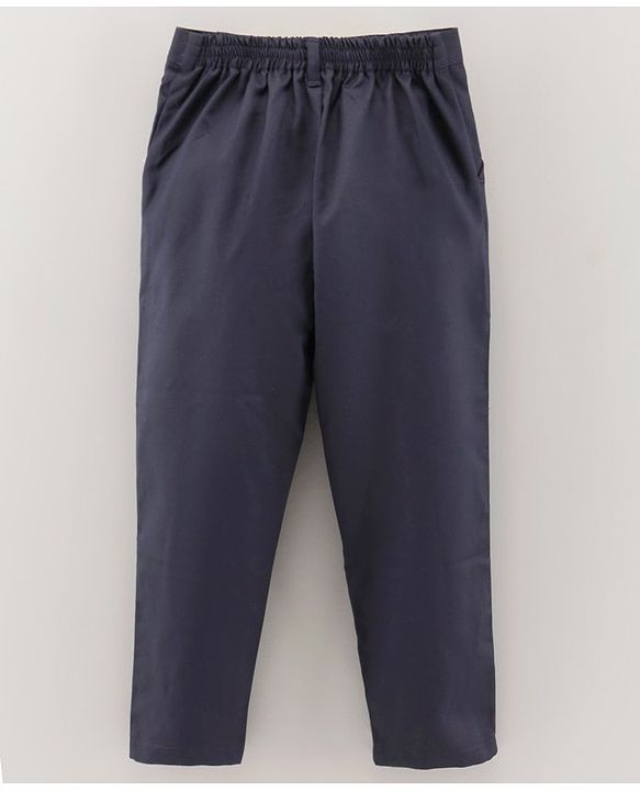 Babyhug Full Sleeves Party Suit With Tie & Jacket Solid- Blue