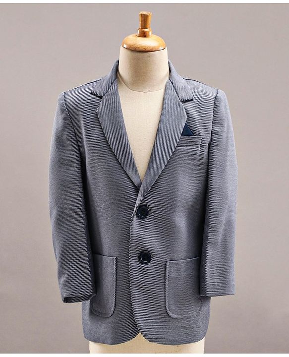 Babyhug Full Sleeves 3 Piece Party Suit With Bow - Light Blue