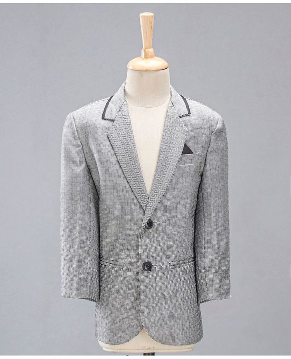 Babyhug Full Sleeves Party Suit With Bow - Grey