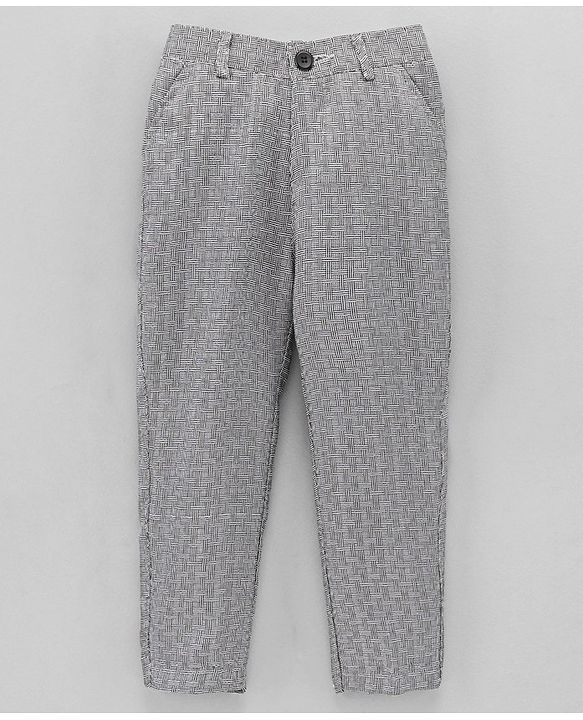 Babyhug Full Sleeves Party Suit With Bow - Grey