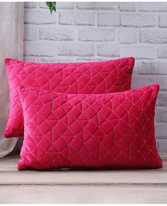 Fuschia velvet outlet cushion