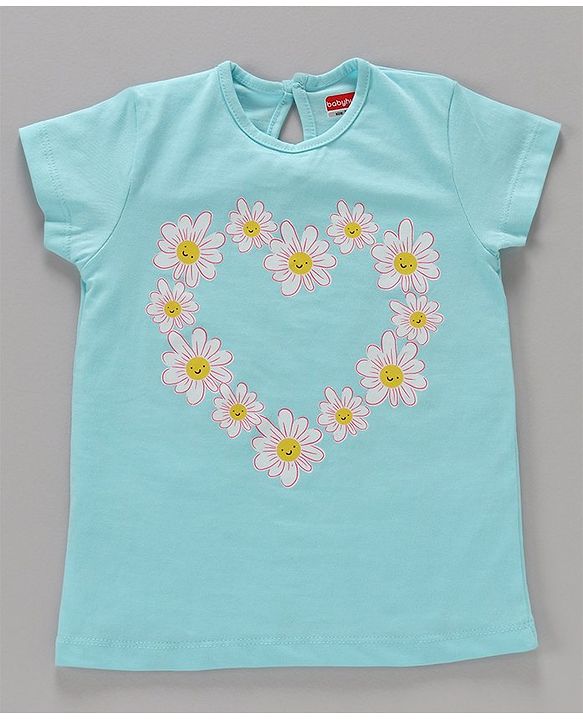 Babyhug Cotton Knit Half Sleeves Tops Text and Floral Pack Of 3 - Multicolor