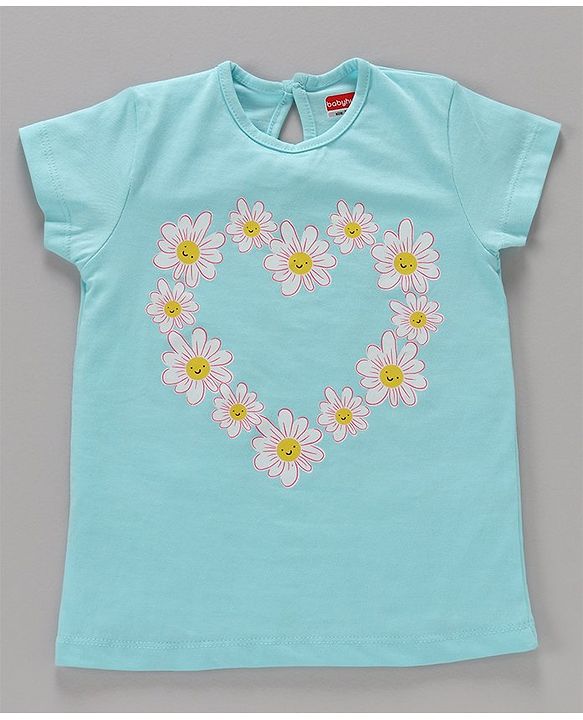 Babyhug Cotton Knit Half Sleeves Tops Text and Floral Pack Of 3 - Multicolor