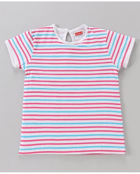 Babyhug Cotton Short Sleeves Floral Print Tees Pack of 3 - Blue
