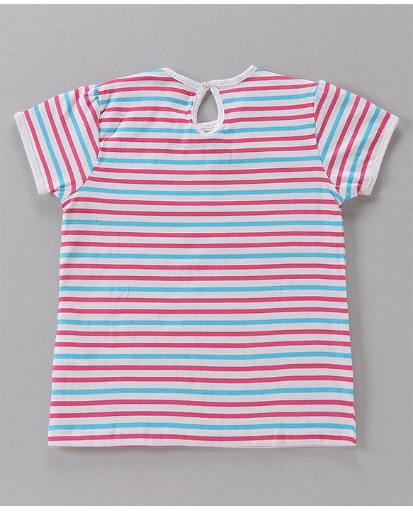 Babyhug Cotton Short Sleeves Floral Print Tees Pack of 3 - Blue