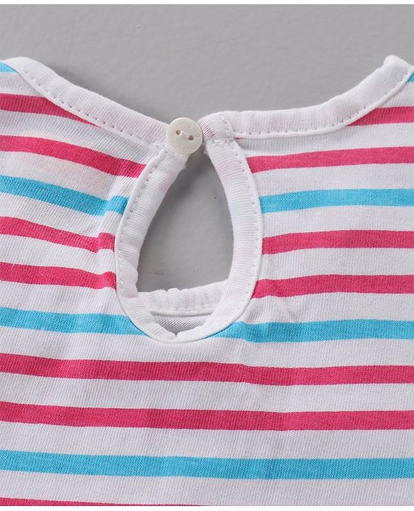 Babyhug Cotton Short Sleeves Floral Print Tees Pack of 3 - Blue