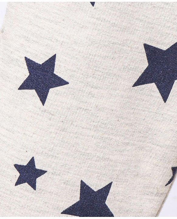 Babyhug Knit Full Length Lounge Pant Star Print - Grey