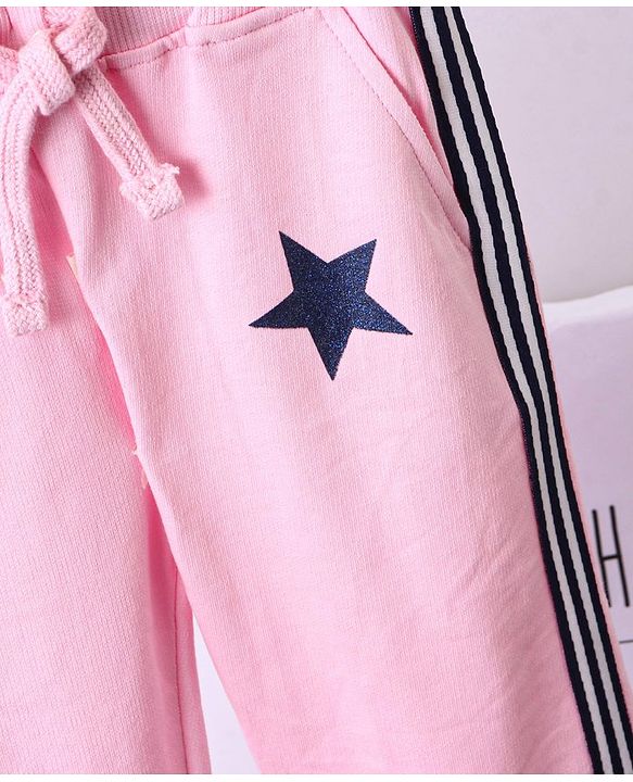 Babyhug Full Length Lounge Pant Star Print - Pink