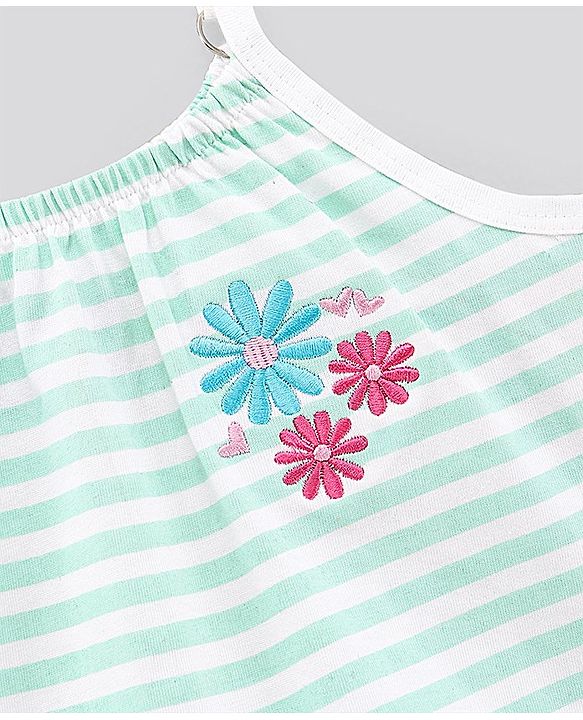 Pine Kids Singlet Sleeves Bio Washed Top Checks & Stripes Print Pack of 2 - White