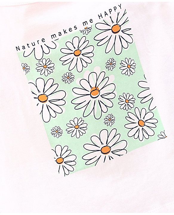 Pine Kids Singlet Sleeves Biowashed Tops Heart & Floral Print Pack Of 2 - Orange White