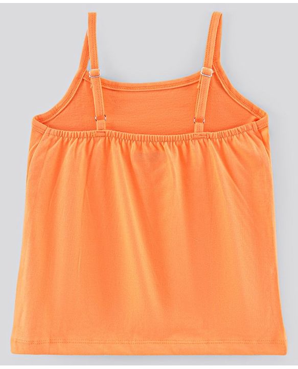 Pine Kids Singlet Sleeves Biowashed Tops Heart & Floral Print Pack Of 2 - Orange White