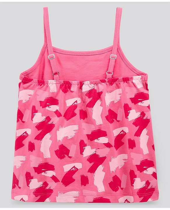 Pine Kids Singlet Sleeves Bio Washed T-Shirt Abstract & Text Print Pack of 2 - Pink Yellow
