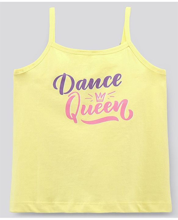 Pine Kids Singlet Sleeves Bio Washed T-Shirt Abstract & Text Print Pack of 2 - Pink Yellow